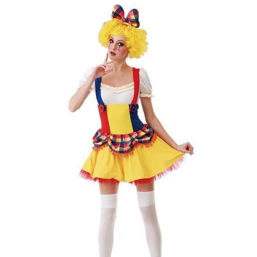 Cutie Clown Woman's Costume - Yellow and Blue New Large